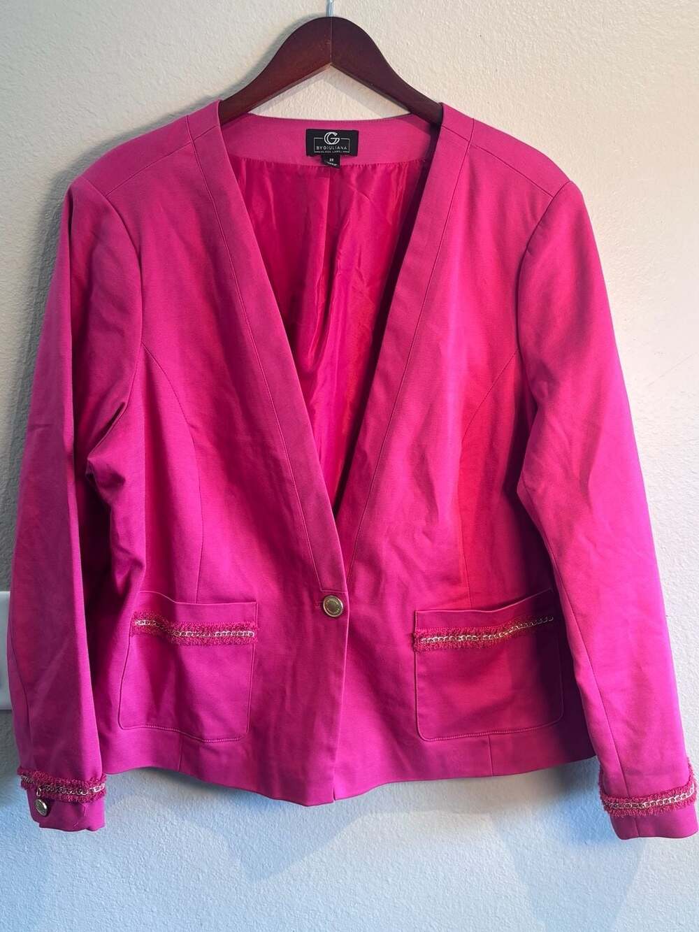 G by Giuliana Black Label Hot Pink Blazer Size 2X